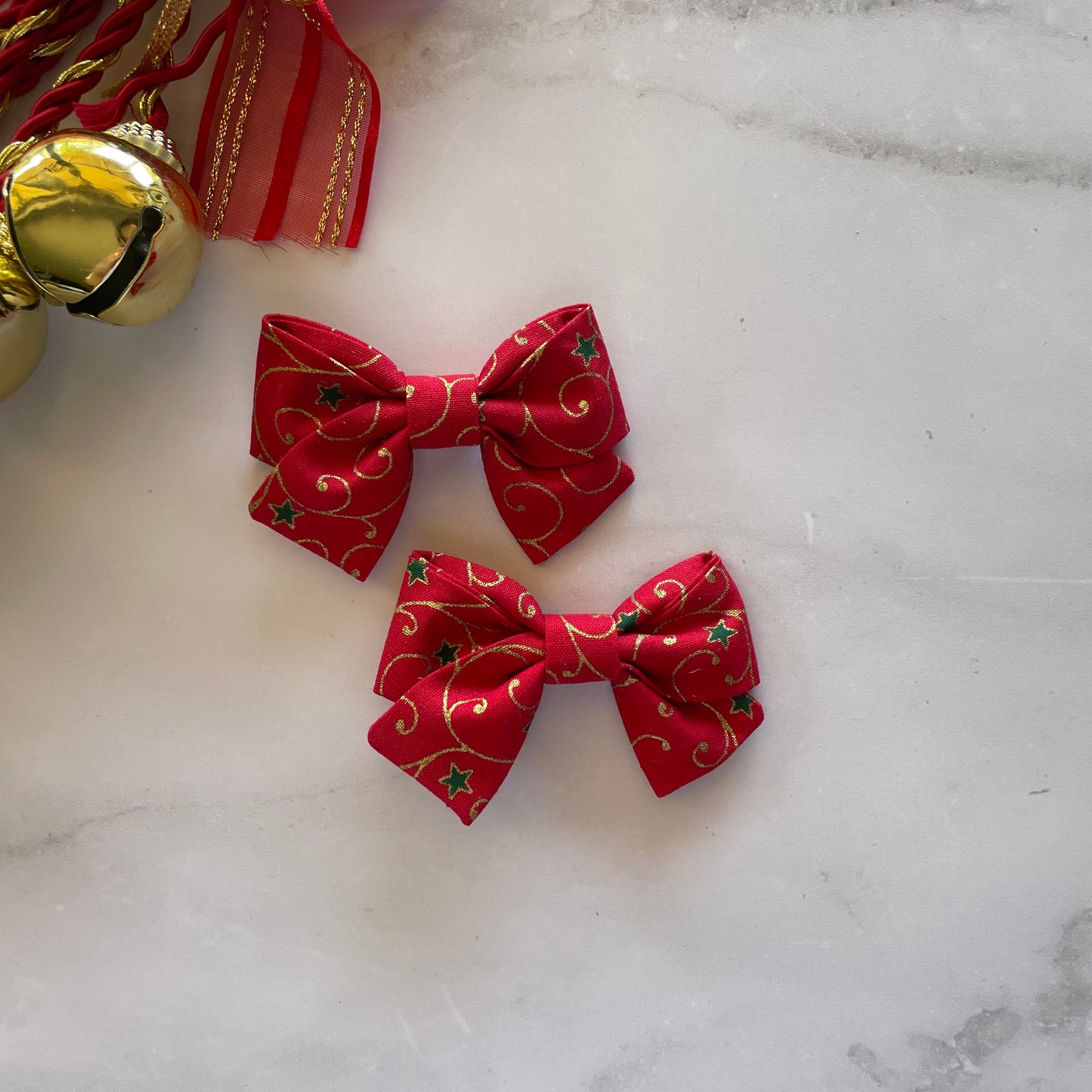 FILIGRE RED MINI HAIR BOW (Pack of 2)