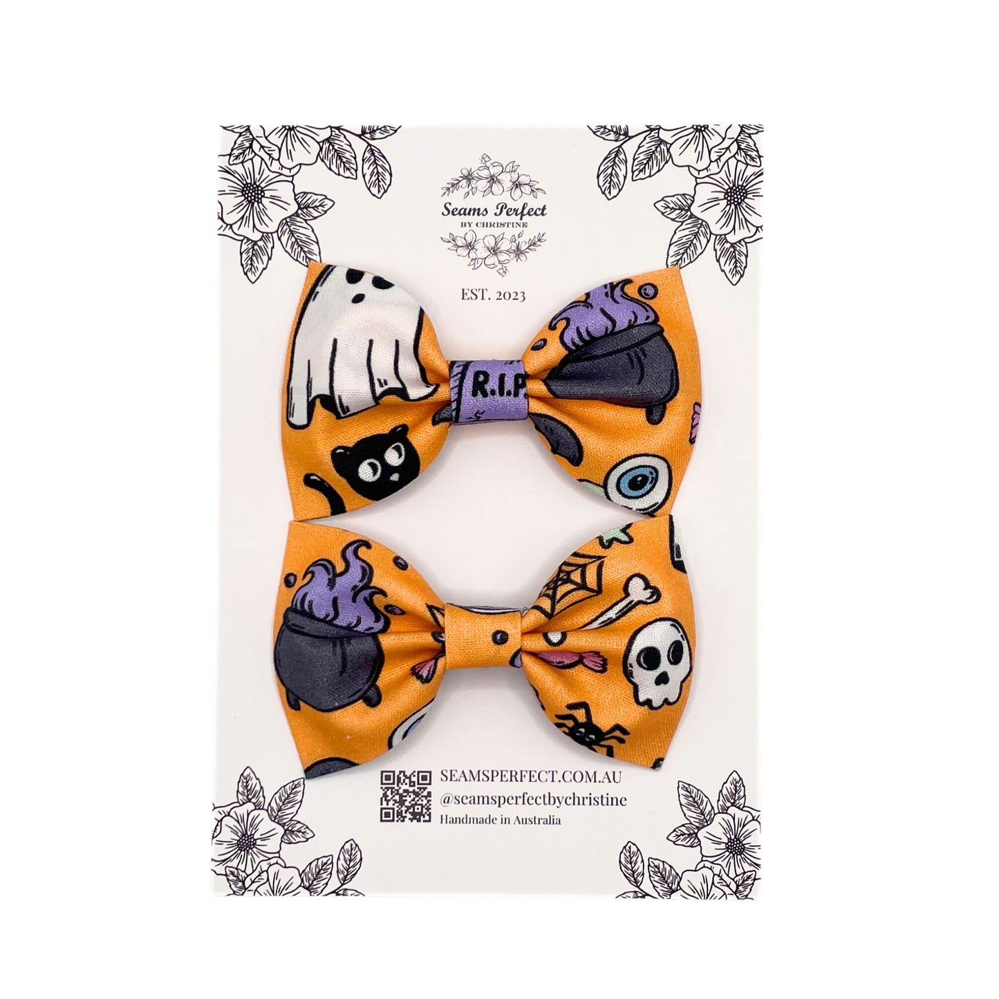 HALLOWEEN CUTE SPOOK HAIR BOW (Pack of 2)