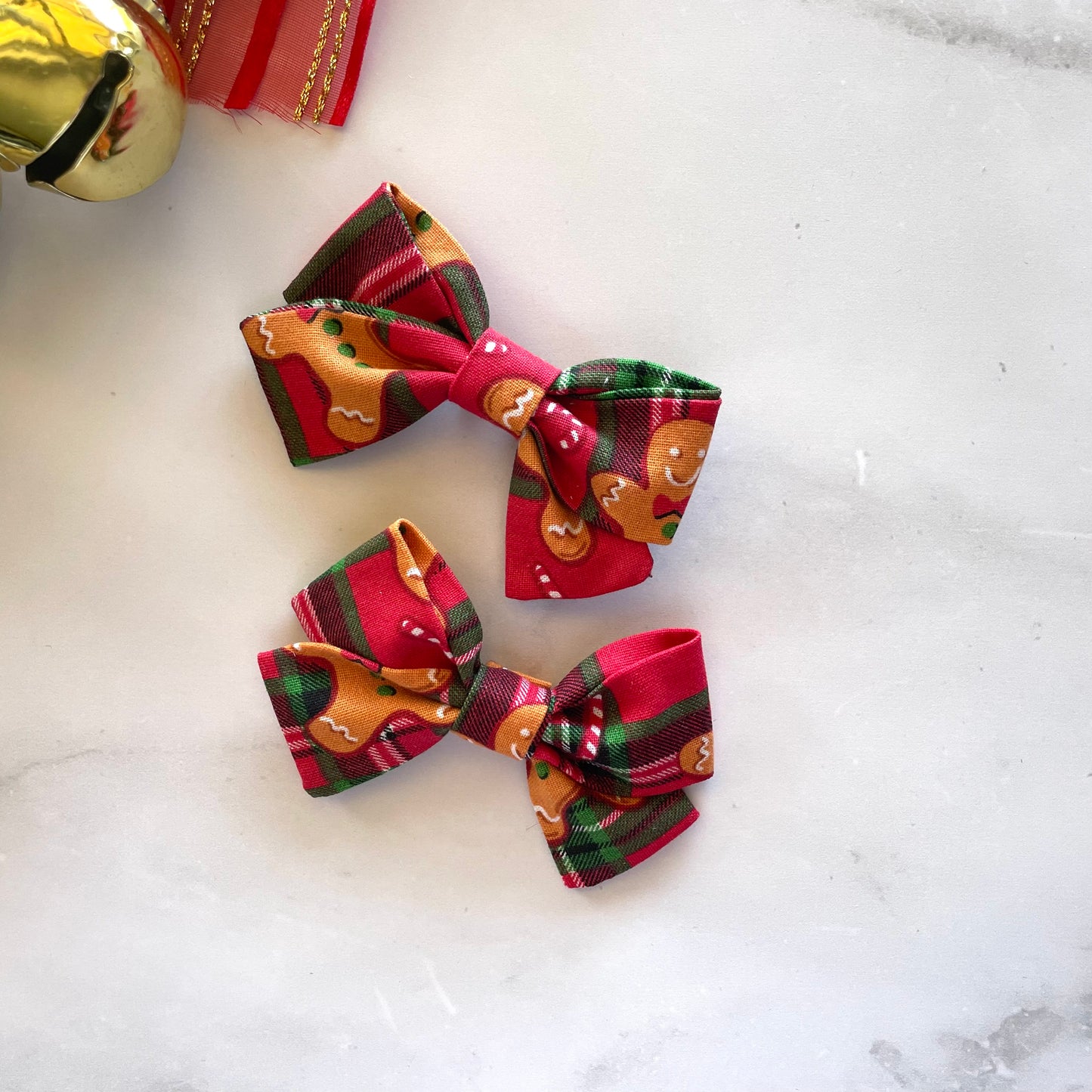 GINGERBREAD MINI HAIR BOW (Pack of 2)