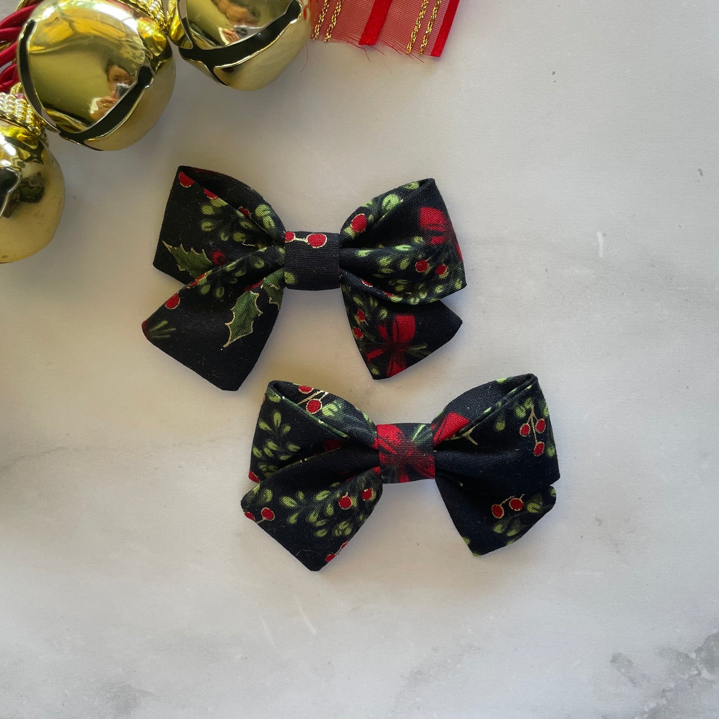 HOLLY BLACK MINI HAIR BOW (Pack of 2)