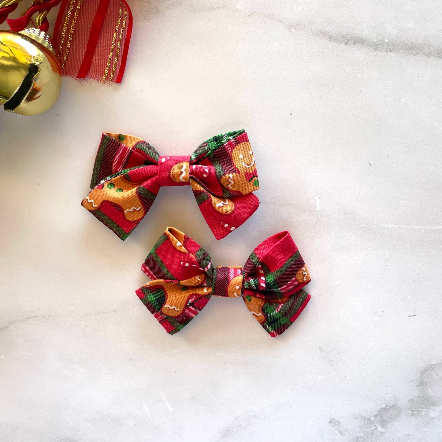 GINGERBREAD MINI HAIR BOW (Pack of 2)