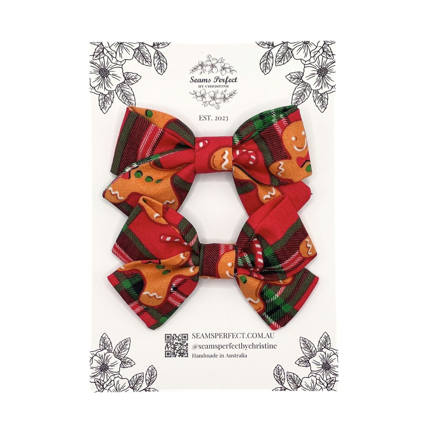 GINGERBREAD MINI HAIR BOW (Pack of 2)