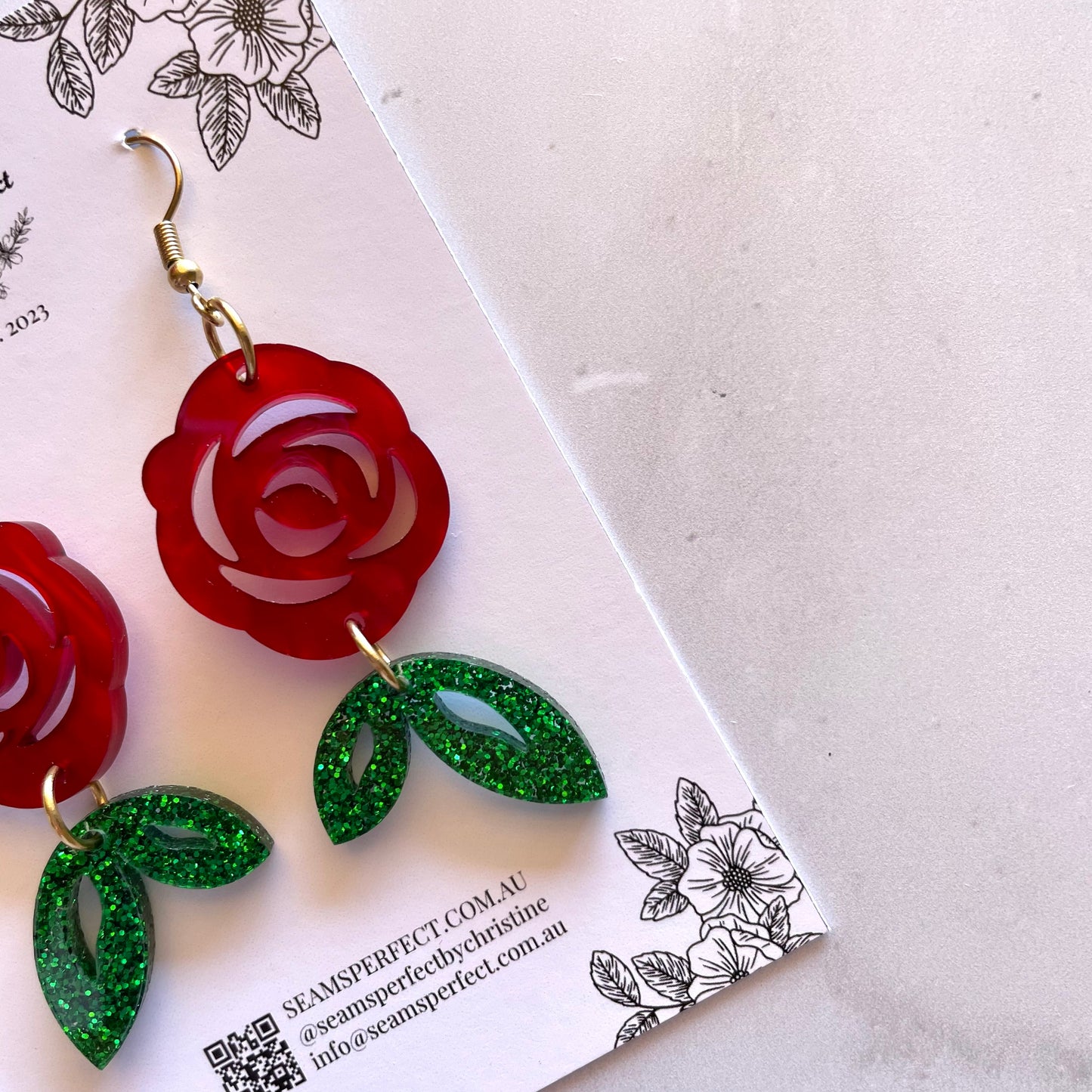 RED ROSE EARRINGS