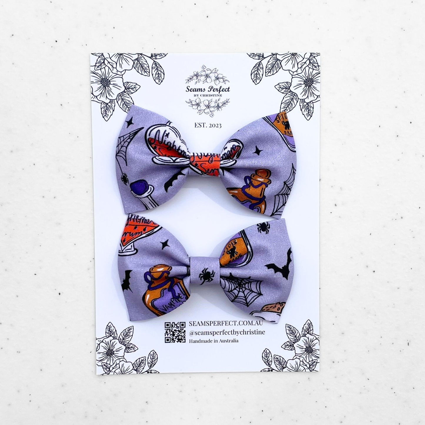 HALLOWEEN PURPLE POTIONS HAIR BOW (Pack of 2)