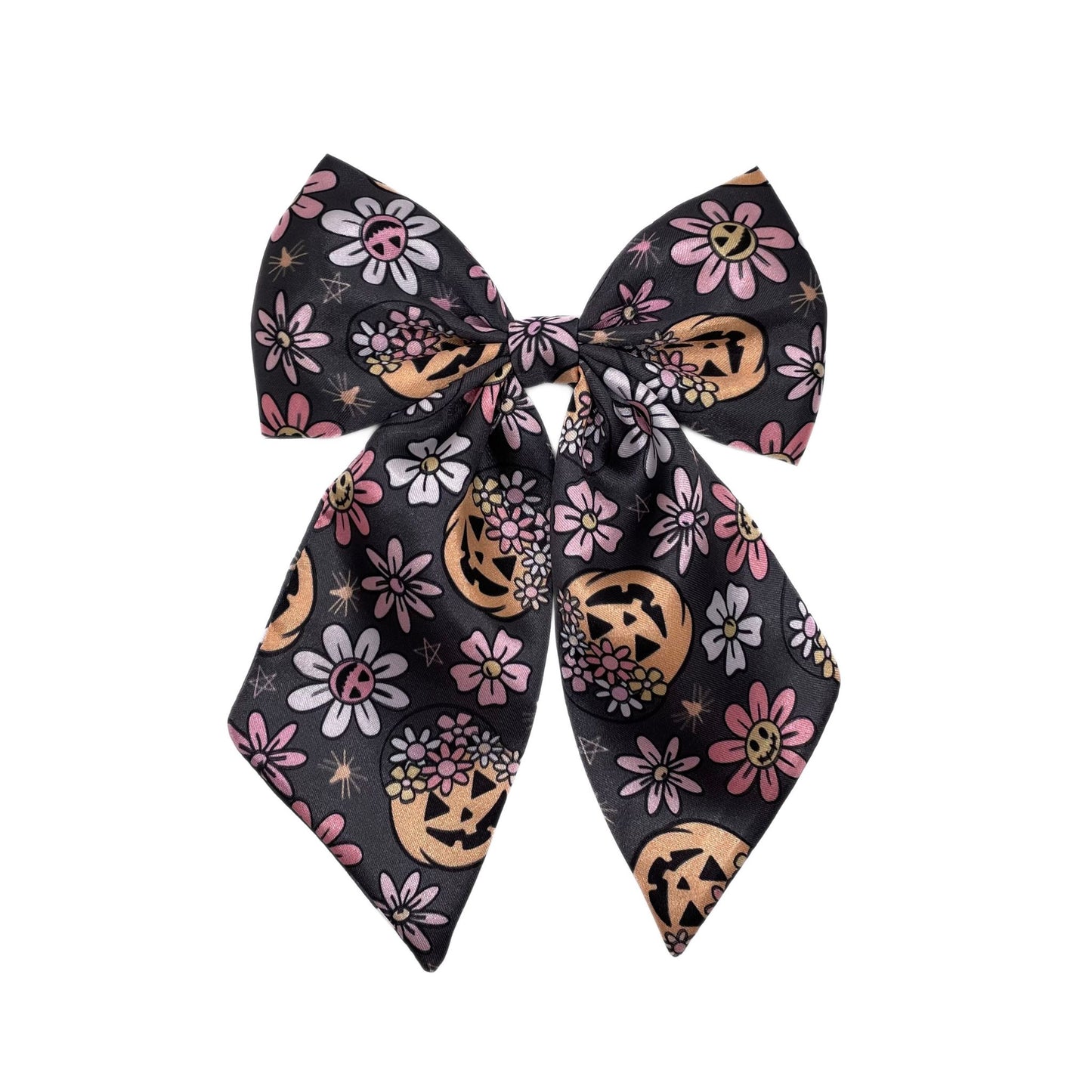 HALLOWEEN PUMPKIN FLORAL HAIRBOW - CLASSIC