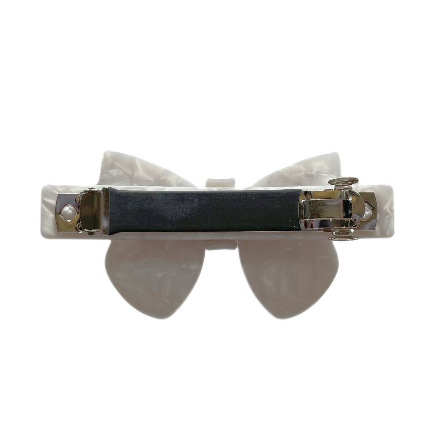 CLASSIC HAIR BOW BARRETTE - PEARL WHITE