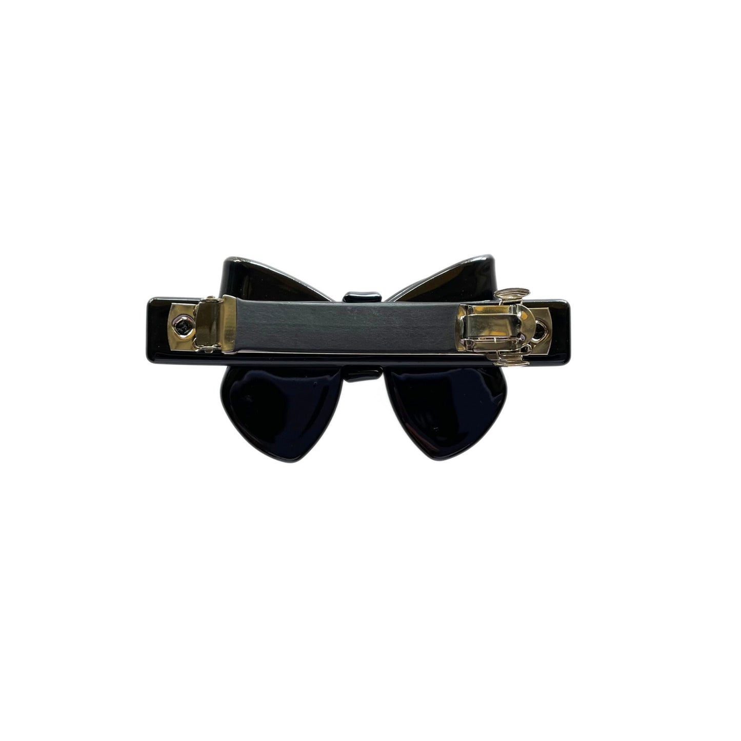 MINI HAIR BOW BARRETTE - BLACK