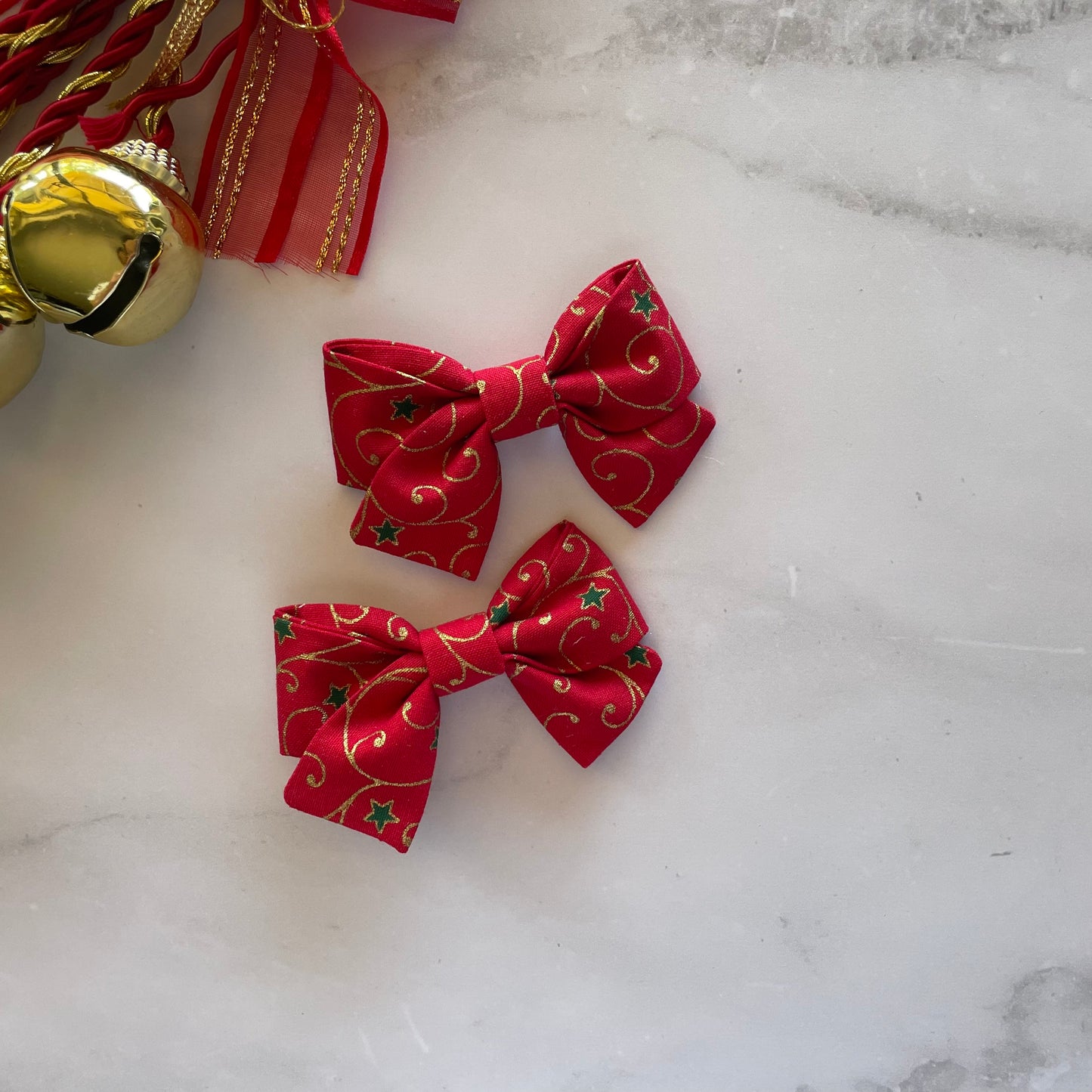 FILIGRE RED MINI HAIR BOW (Pack of 2)