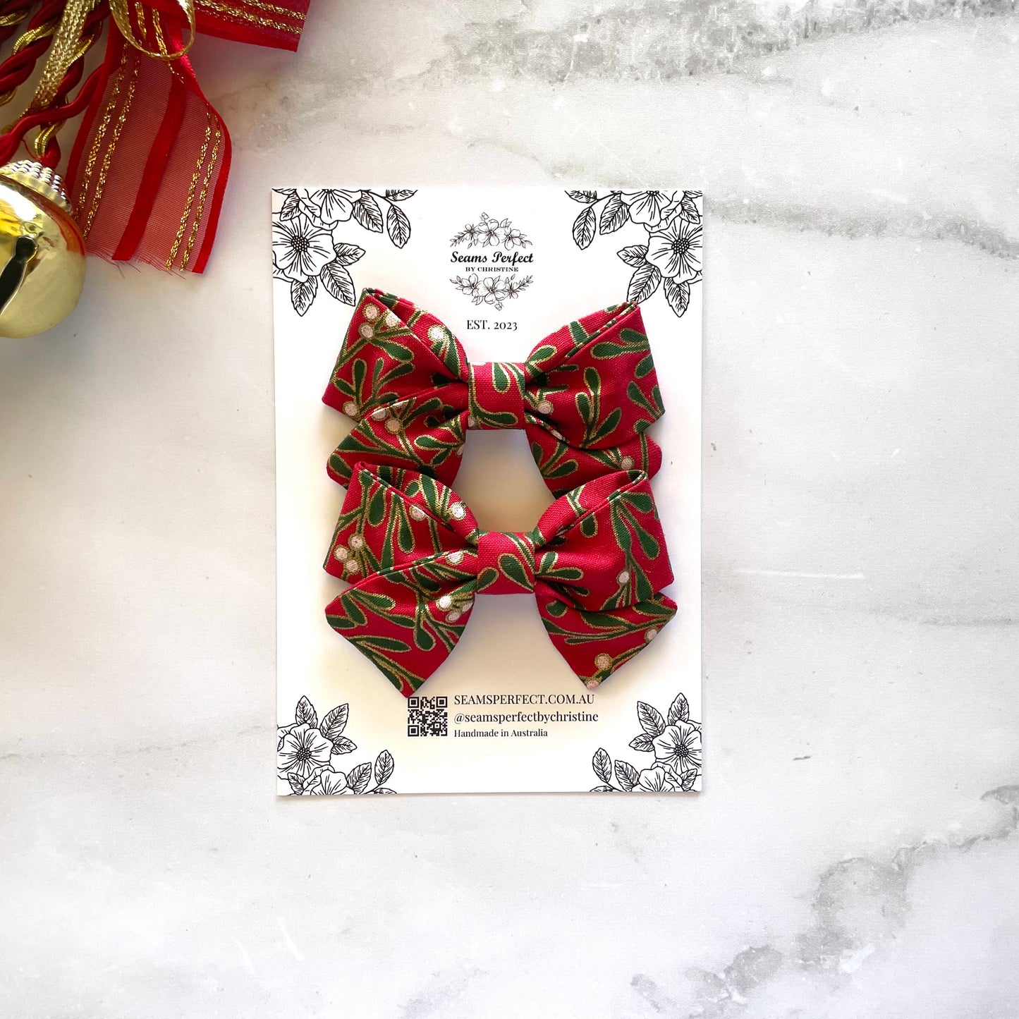 GREEN LEAVES MINI HAIR BOW (Pack of 2)