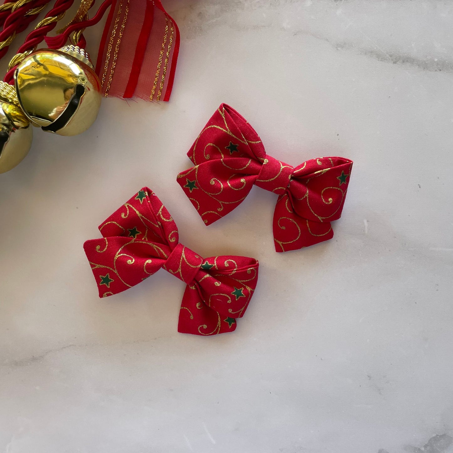 FILIGRE RED MINI HAIR BOW (Pack of 2)