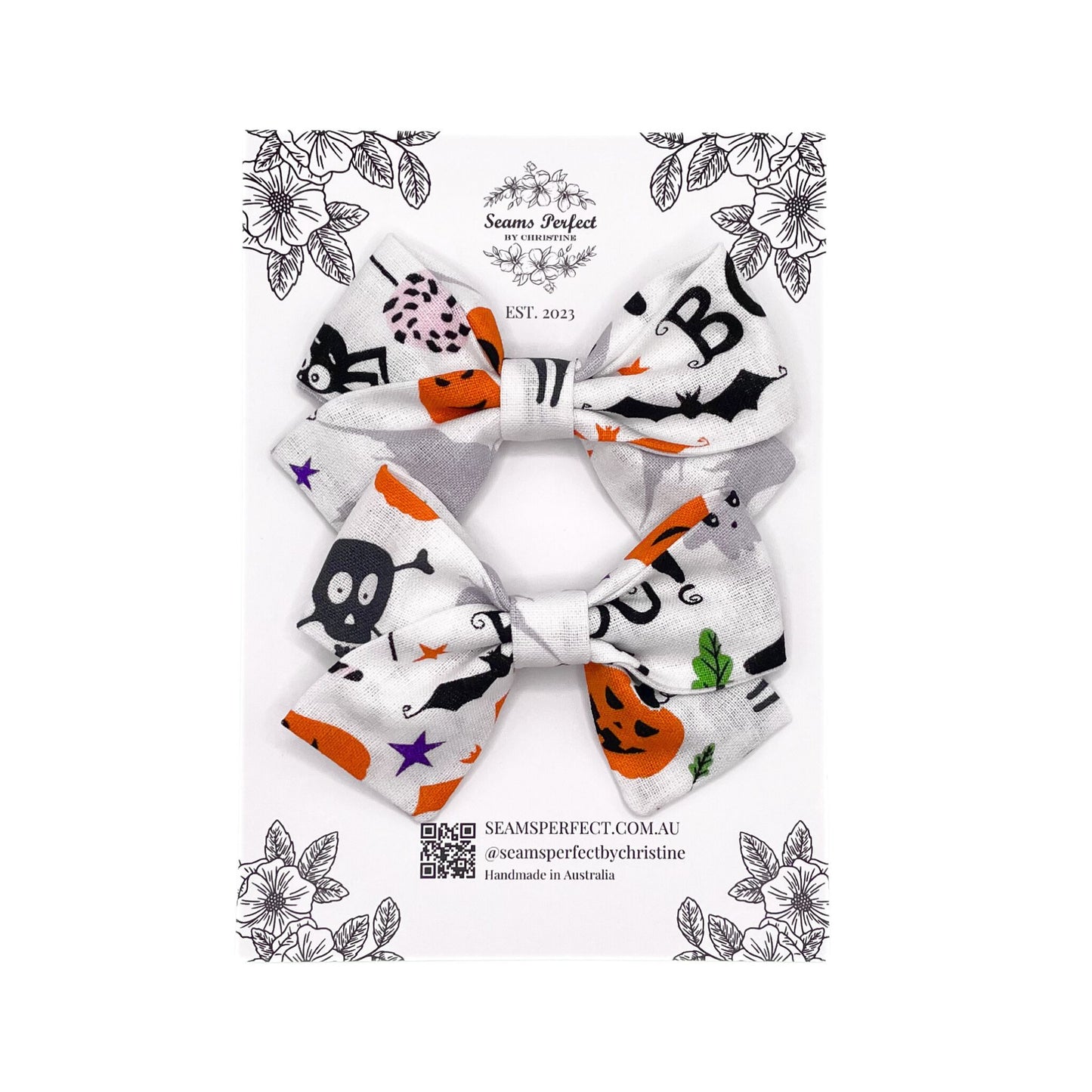 HALLOWEEN BOO! HAIR BOW (Pack of 2)