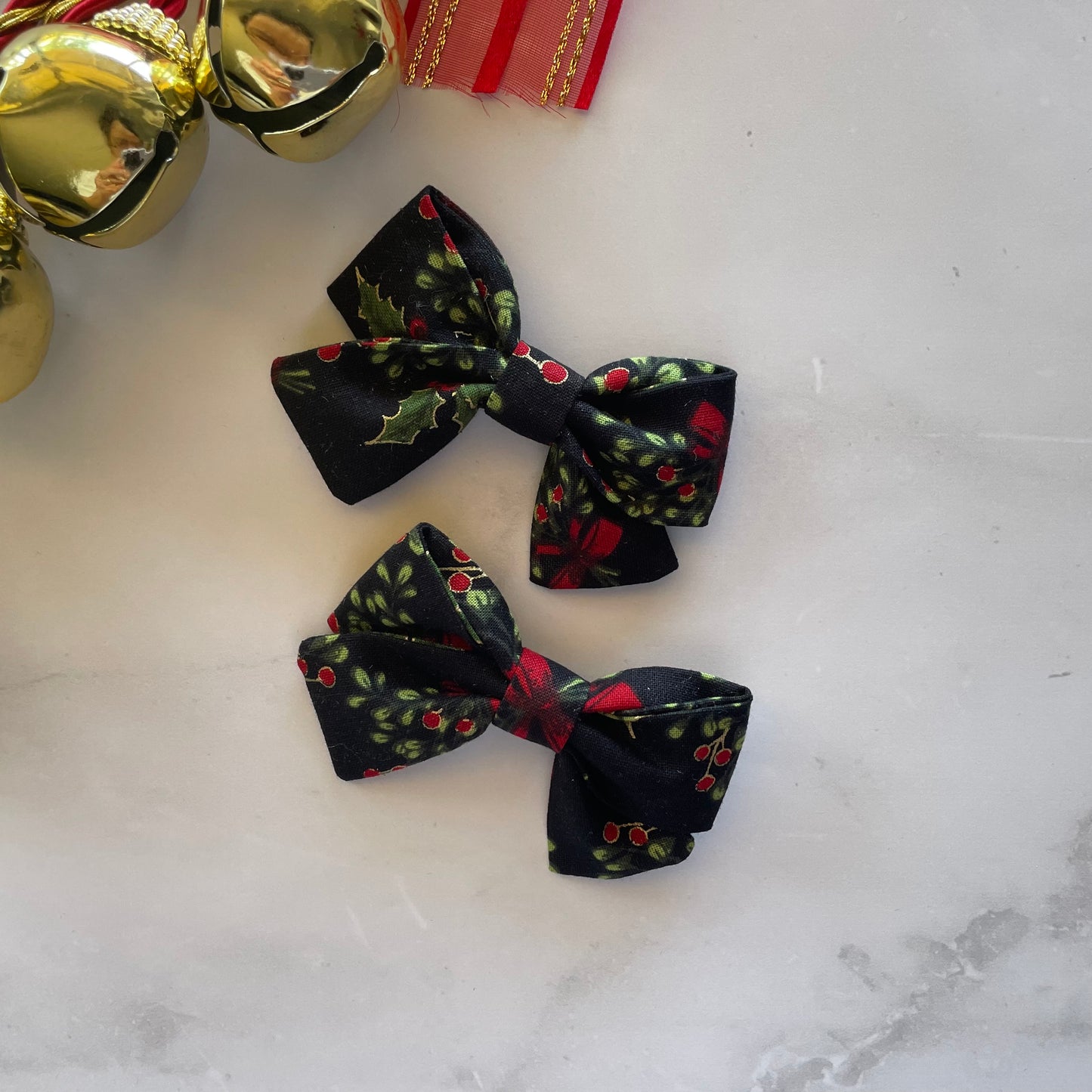 HOLLY BLACK MINI HAIR BOW (Pack of 2)