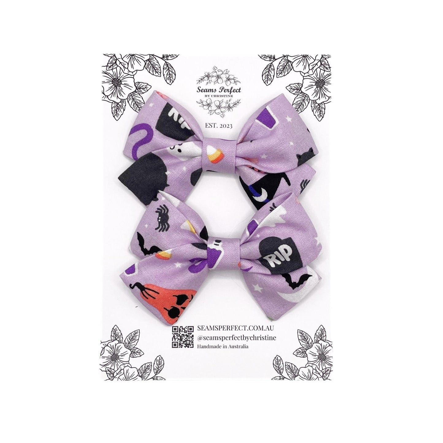 HALLOWEEN WITCHY WHOO HAIR BOW (Pack of 2)