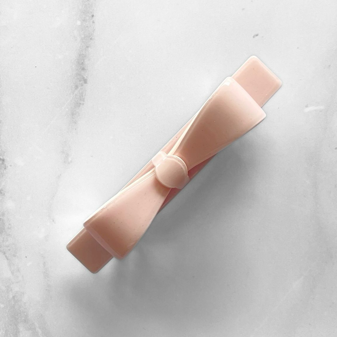 SLIM HAIR BOW BARRETTE - PINK