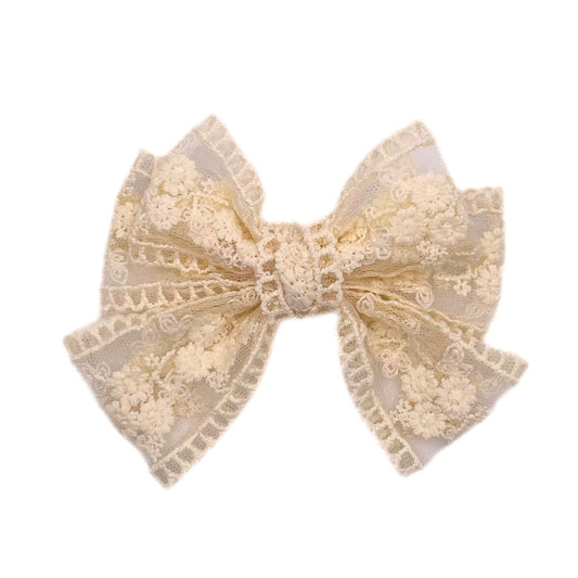 LACE BOW BEIGE