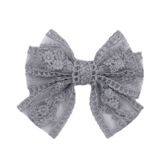 LACE BOW GREY
