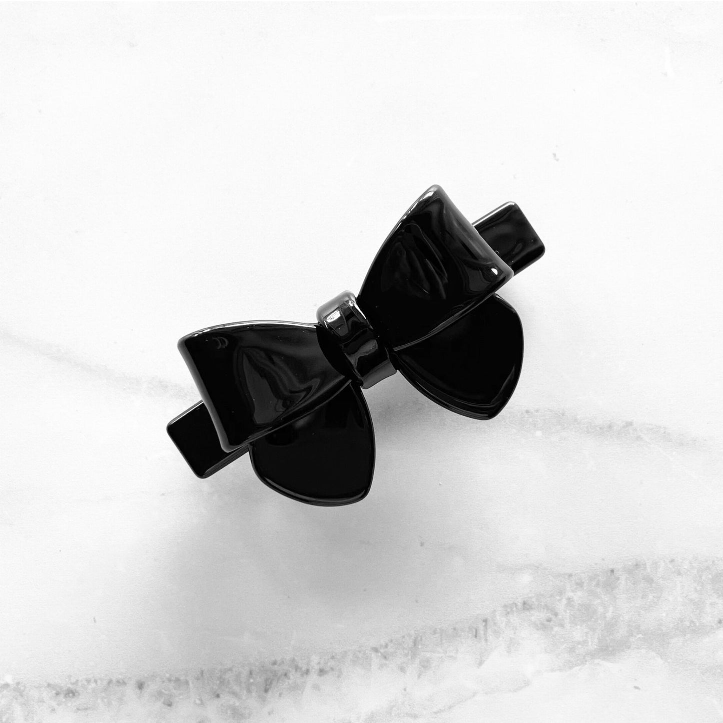 CLASSIC HAIR BOW BARRETTE - BLACK