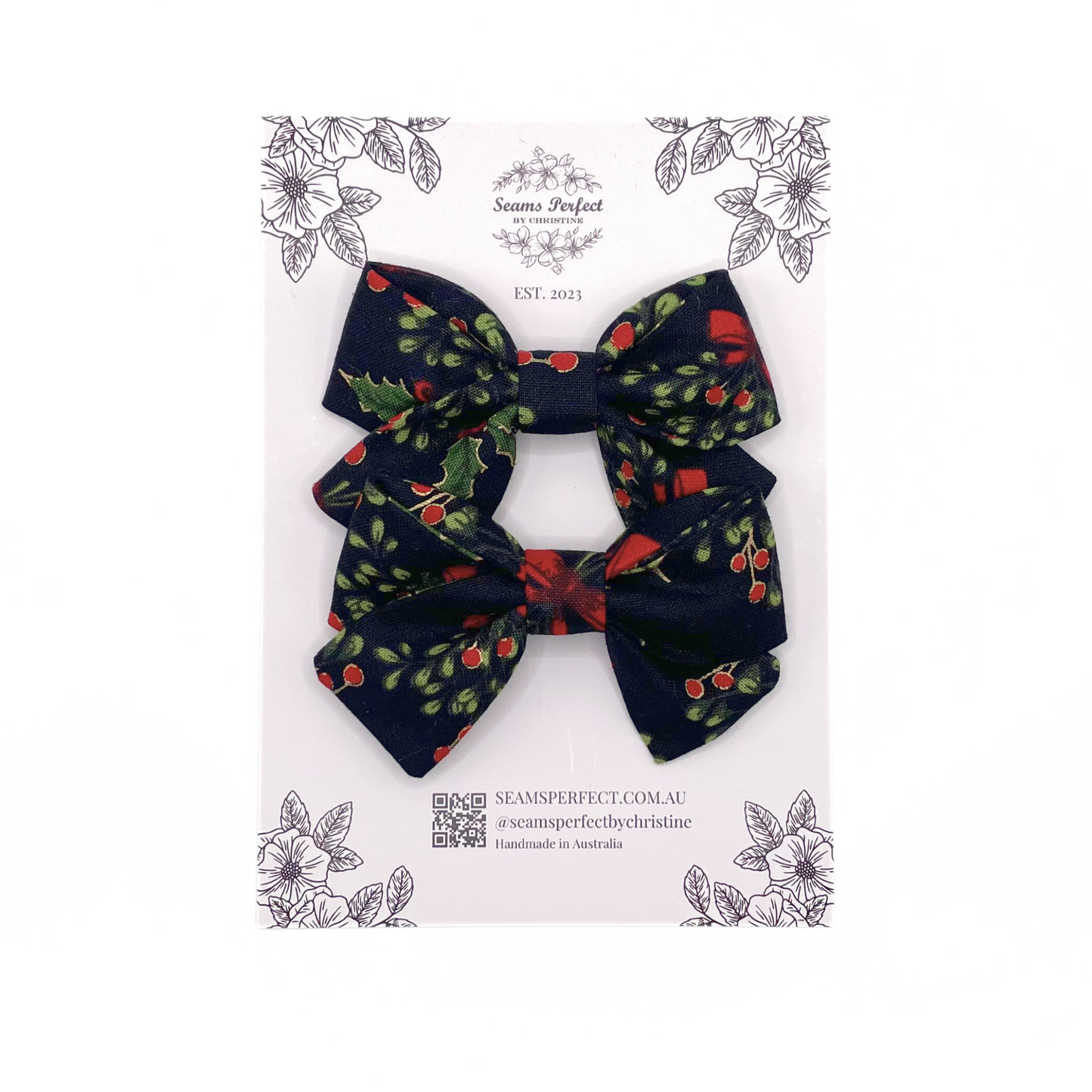 HOLLY BLACK MINI HAIR BOW (Pack of 2)