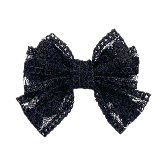 LACE BOW BLACK
